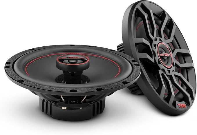 DS18 GEN-X6.5 Coaxial Speaker - 6.5", 3-Way, 165W Max, 50W RMS, Black Paper Cone, Two Mylar Dome Tweeters, 4 Ohms - Clarity Unparalled by Other Speakers in Their Class (2 Speakers)