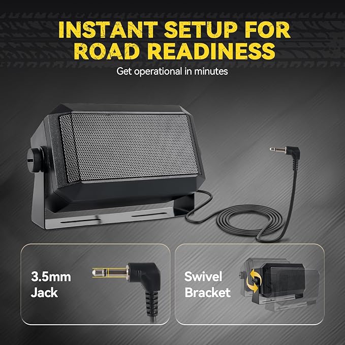 Retevis MB2 CB Radio, Professional AM/FM 40 Channels CB Base Station, 5W Mini External Speaker, Cigarette Lighter and Magnetic Antenna, Squelch ASQ, VOX, Auto-Scan, Long Range CB Radios for Truckers