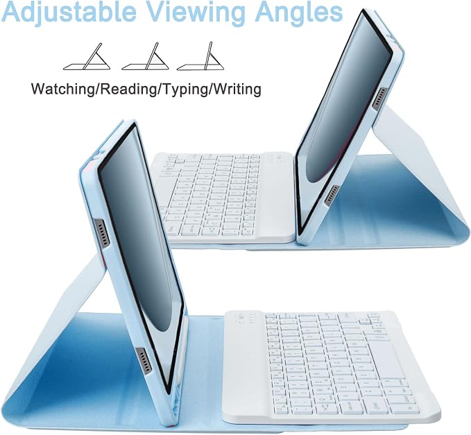 Keyboard Case for Samsung Galaxy Tab A11 Plus 11 Inch 2025/ A9+ Plus 2023 Tablet, Detachable Rainbow Backlit Wireless Keyboard and Mouse, Slim Stand Cover with S Pen Holder (Blue)