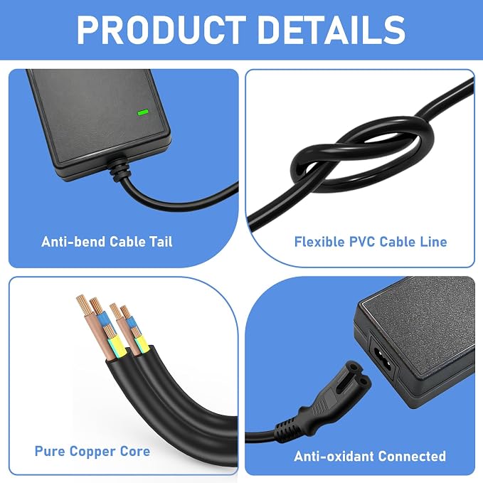 19V Power Cord Charger Adapter Compatible with Intel NUC 13 10 14 12 11 Pro Kit Mini NUC10i7FNH Power Supply Replacement PERFEIDY Power Supply Cord Charger PSU