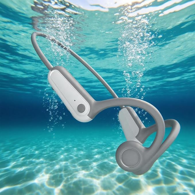 AYI True Bone Conduction Bluetooth Headphones Open Ear Headset Painless Wear Stereo Earphone 11H Playtime Lightweight Stable & Comfortable Sports Headphone for Driving Bicycling Running Skiing-White