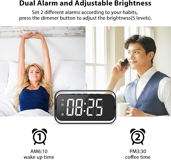 Security-Mini-Camera, 4K Real Full HD Nanny Cam with Two Sets of Alarm Clock Setting for Home Security, Night Vision & Motion Detection Alerts, Mobile Phone App Remote Control, Support 2.4G and 5G