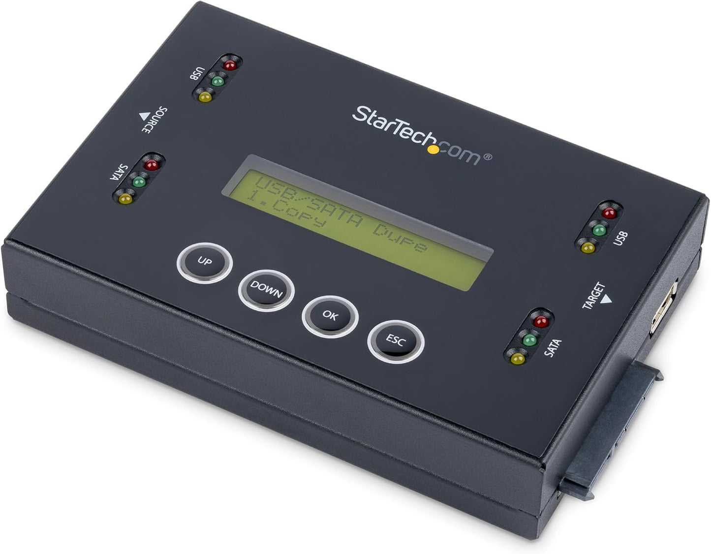 StarTech.com 1:1 Standalone Hard Drive and USB Thumb Drive Duplicator/Eraser, USB Flash and SATA HDD/SSD Disk Cloner/Copier and Wiper, Toolless Sanitizer, LCD Display, TAA Compliant (SU2DUPERA11)