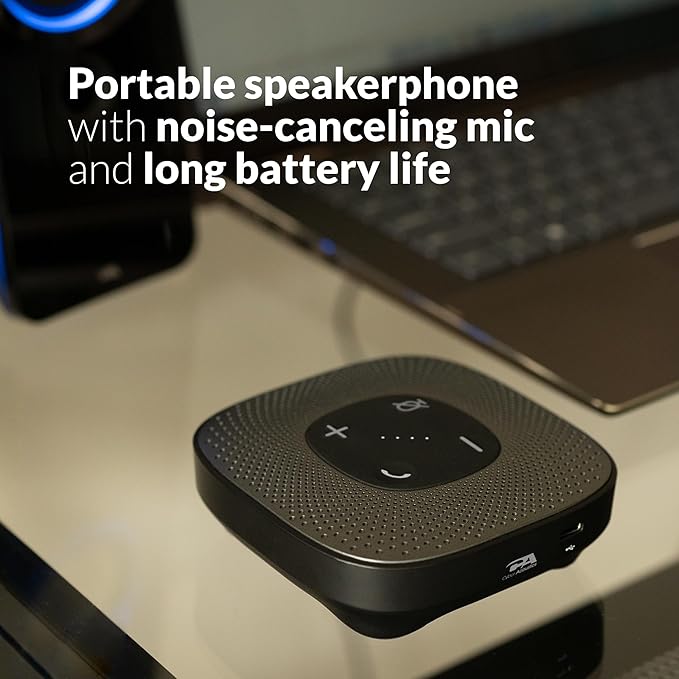 Cyber Acoustics Conference Speakerphone (SP-2000) - USB and Bluetooth, Advanced DSP with 360 Degree Noise Cancelling Microphone with 3m Range, 66 Ft BT Wireless Range