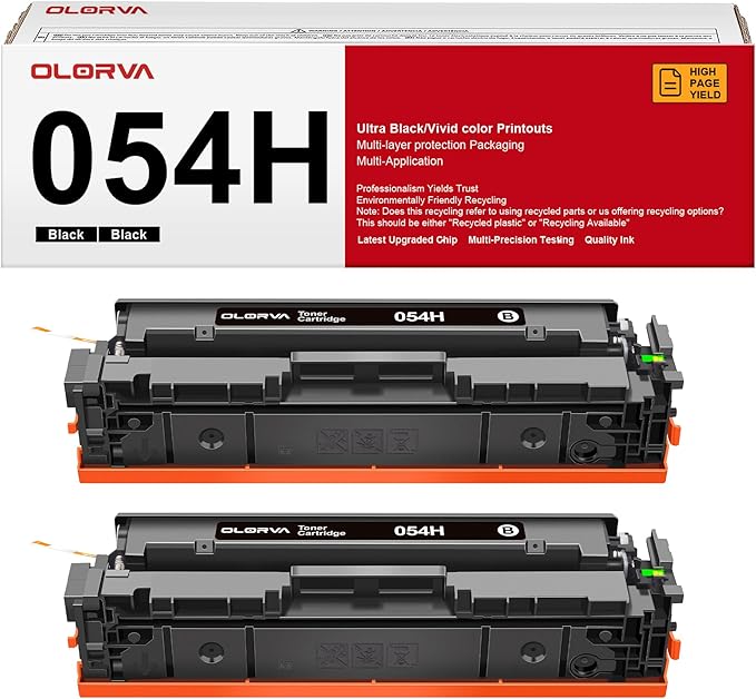 054H Toner Cartridge Set Replacement for Canon 054H 054 Black Toner Cartridge CRG054H Work for Color ImageCLASS MF644Cdw MF642Cdw LBP622Cdw MF641Cw MF643cdw LBP621Cw MF640C Printer Ink (Black, 2-Pack)
