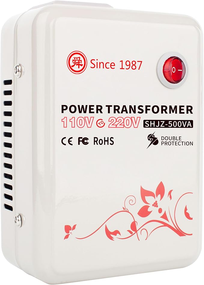 SUNSHUN Step Up Transformer 110v to 220v, 500W Step Up Voltage Converter 110V-120V to 220V-240V Voltage Transformer with Temperture Control Protection for Europe Asia Appliances Used in US