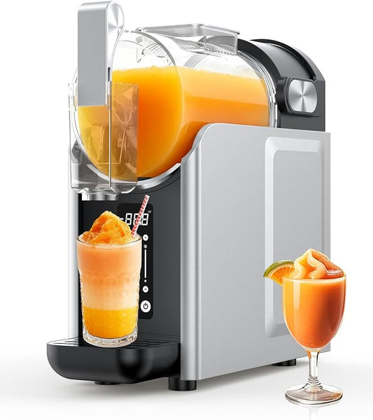 Slushie Machine, Slushy Maker for Home, Frozen Drink Maker with 5 Preset Programs for Margaritas, Frappés, Milk Shake, No Ice Needed, LED Display, Self Clean