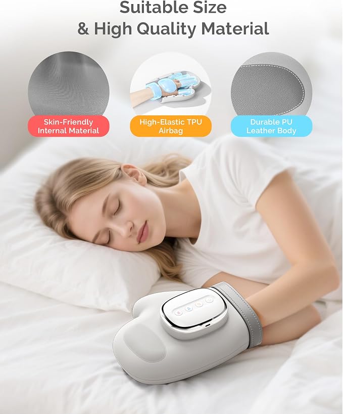 AIRSEE Hand Massager with Heat and Compression for Arthritis Carpal Tunnel Relief, 3 Massage Modes 3 Heating Levels 5 Intensities, Cordless Rechargeable Portable Pain Relief, Gift for Women Men