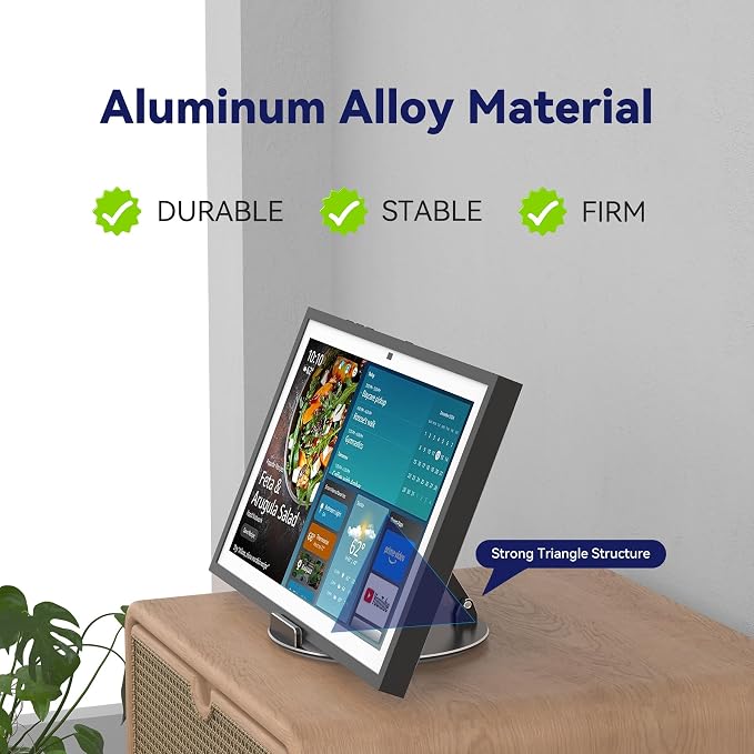 Adjustable Stand for Echo Show 15 (1st, 2nd Gen) and Show 21, Rotatable and Tiltable, Foldable Alexa Show 15 Table Stand, Aluminum Echo Show 15 Desk Holder