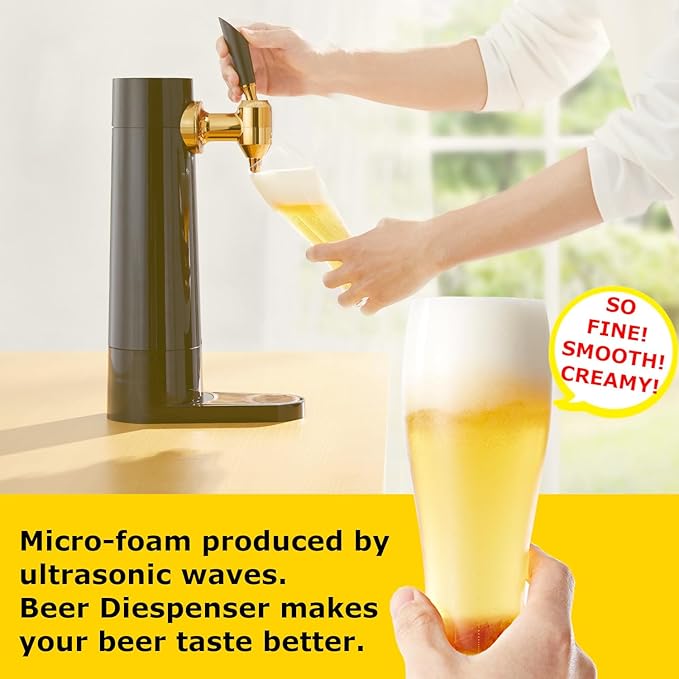 GREEN HOUSE Latest Model Draft Beer Dispenser Mini Keg | USB Rechargeable, Compatible with All Canned & Bottled Beer, Two-Layered Foam, Makes Beer Taste Deep & Mellow