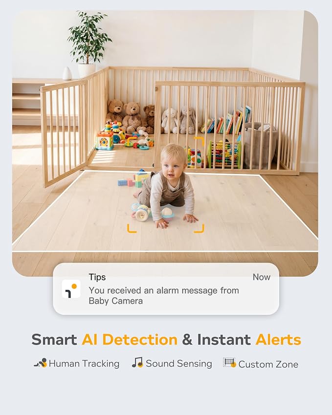 ARENTI Baby Monitor with Camera and Audio, 4MP Video Baby Monitor with 5" Screen, Dual-Band 2.4G/5G WiFi with App, Cry & Motion Detection, Auto Tracking, Temp&Humidity Sensor, Night Vision,2-Way Talk