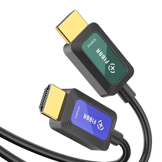 Fiber Optic HDMI Cable 100 ft 2.1 8K 48Gbps High Speed Supports 8K@60Hz 4K@120Hz, VRR, ALLM, HDR- Ultra Long Reliable Cable for Projector, Home Theater, Gaming (PS5/Xbox) Immune to Interference