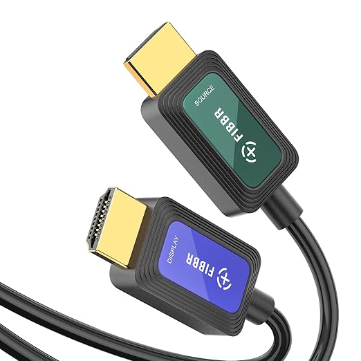 Fiber Optic HDMI Cable 50 ft 2.1 8K 48Gbps High Speed Supports 8K@60Hz 4K@120Hz, VRR, ALLM, eARC, HDR- Ultra Long Reliable Cable for Projector, Home Theater, Gaming (PS5/Xbox) Immune to Interference