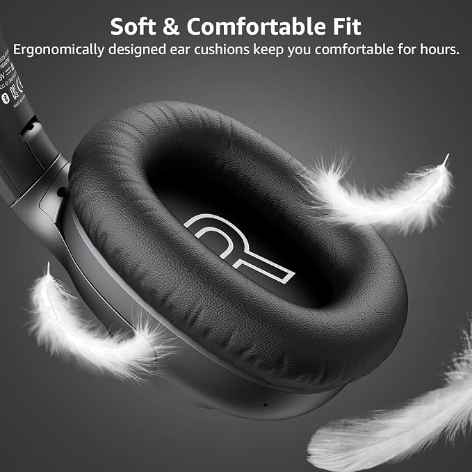 Riibox by 1Mii Y7Pro Hybrid Active Noise Cancelling Headphones, LDAC Hi-Res Audio, 100H Playtime, Bluetooth 6.0, Customize EQ via App, Comfort Fit Wireless Over-Ear Headphones for Home Office Travel