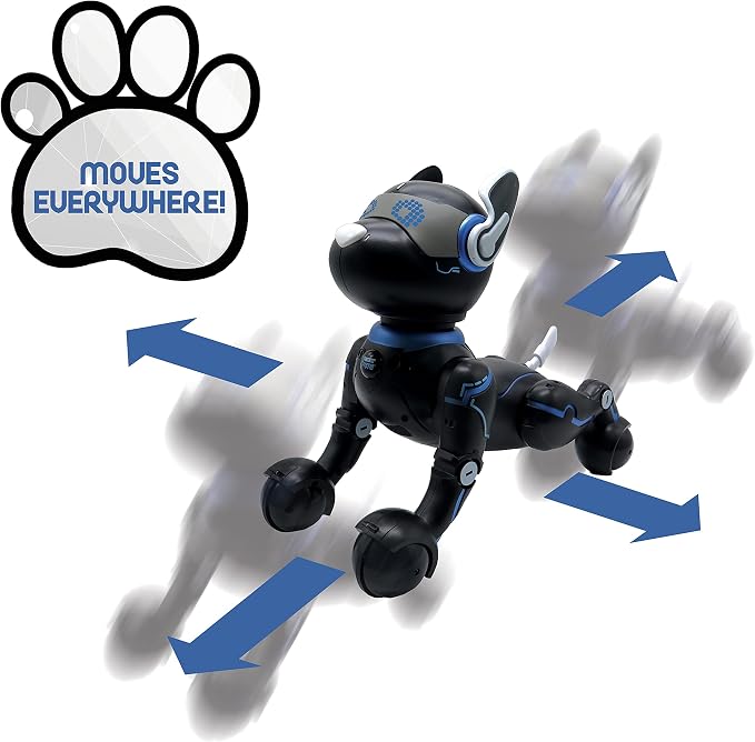 LEXiBOOK Power Puppy - My Smart Robot Dog - Programmable Robot with Remote Control, Training Function, Dances, Sings, Light Effects, Rechargeable Battery, Children's Toy - DOG01BK