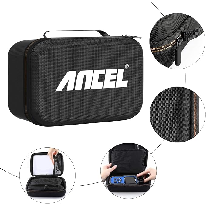 ANCEL HD120 Heavy Duty Truck Scanner with ANCEL Waterproof Storage Case Bag, Full-System Diagnostics, Supports HD-OBD & Basic OBD2, Free Lifetime Updates