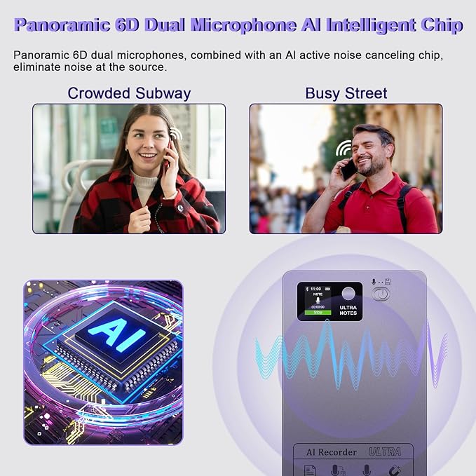 Ai Voice Recorder for Meeting: Support 152 Language Transcription Summarize - App Control Noise Cancellation Magnetic Dictation Recording Transcriber Note Taking Device 64GB for Lecture & Call