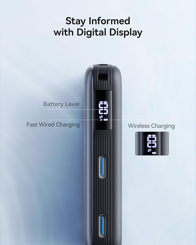 INIU for MagSafe Power Bank, Slimmest 25W Qi2.2 10000mAh Magnetic Portable Charger, 45W PD Fast Charging with USB C Cable, Battery Pack for iPhone Air 17 16 15 14 13 12 Only, Purple