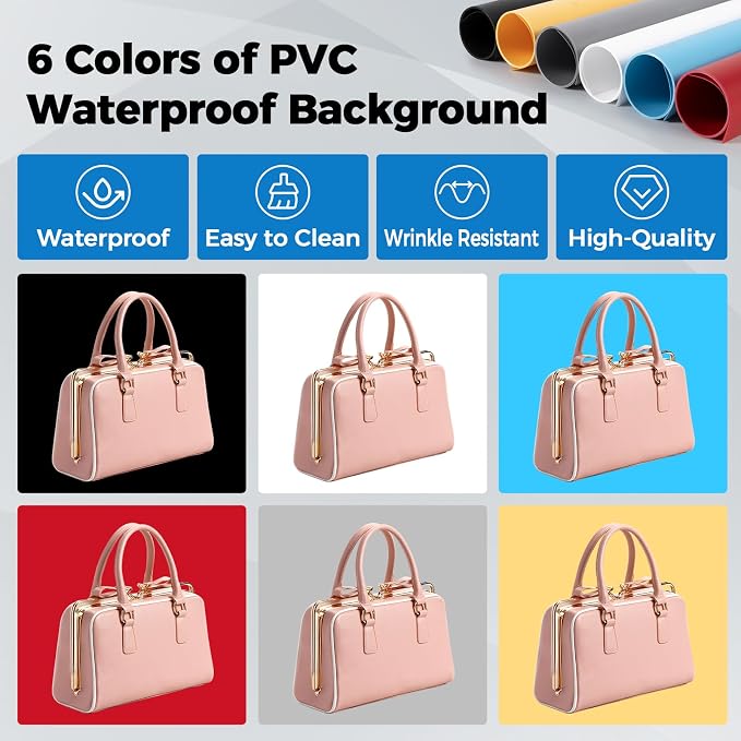 Photo Light Box, Portable 12/16/20/24/32 Inch Photo Studio LightBox, Shooting Tent Kit with 189 Light Beads and 6 Color Backdrops. Lightbox with 3 Stepless Dimming Light Boards for Product Photography