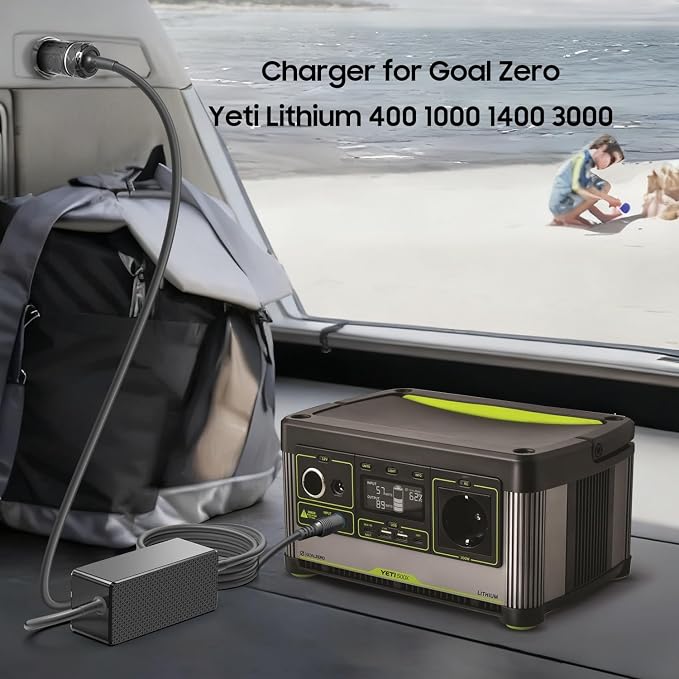 16V 120W Car Charger for Goal Zero Yeti X 300 500 700 200X 500X 1000X 1000 Core 1500X 3000X, Yeti 150 400 1000 1250 1400 3000 Portable Power Station, Sherpa 50 100 100AC 12V-24V DC Adapter Cord