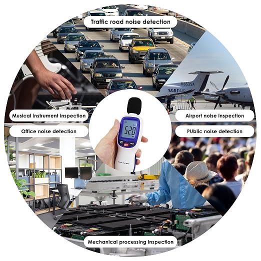 Decibel Meter Wireless Sound Decibel Meter with App Data Logging Bluetooth Portable Sound Level Meter 30~130dBA High Accuracy SPL Meter for Classroom, Office, Home and etc.