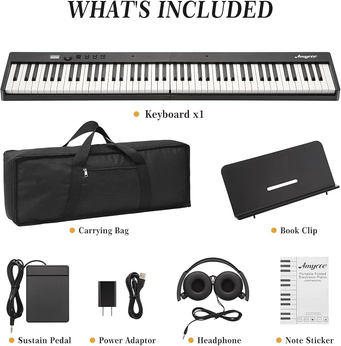 88 Keys Piano Keyboard Set, Electronic Digital Piano with Built-in Speaker Microphone, Portable Keyboard Gift Teaching for Beginners, Electric Piano for Birthday Gift