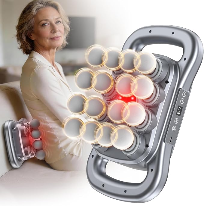 TanSon16 Head Massage Gun Set,Deep Tissue Percussion Massager with 9 Levels & 9 Modes,Cordless Electric Massage Back Tools for Shoulder/Waist/Arm/Hand/Leg/Calf/Foot/Hip Full Body Muscle Pain Relief
