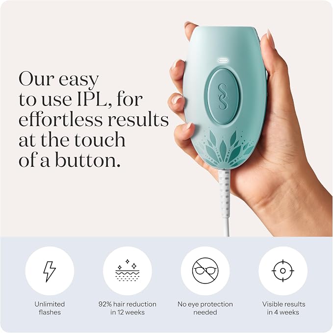 SmoothSkin Pure Mini Lite IPL Green Hair Removal Device – Compact At-Home Laser Hair Removal for Women, Safe for Face & Body, Permanent Hair Reduction, Gentle & Painless, Salon-Quality Results