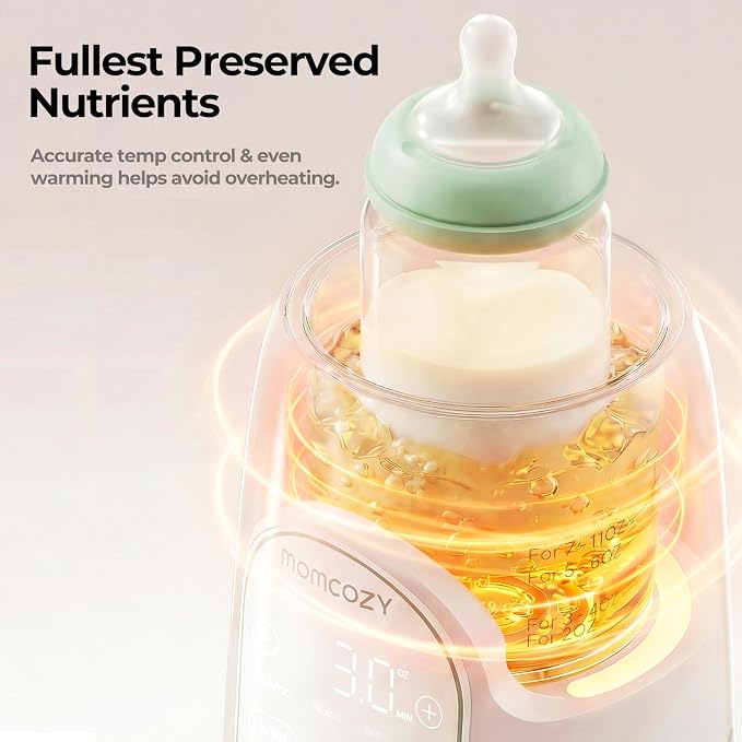 Momcozy NightPro Bottle Warmer for Baby Breast Milk, Built-in Night Light, BPA-Free Tritan, Fullest Nutrients Preserved with Fast & Even Water Bath Warm, Newborn Breastfeeding Essentials Gift for Mom