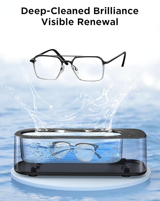 Ultrasonic Jewelry Cleaner Machine: 48KHz Ultra Sonic Cleaner for Jewelry,Eyeglass,Rings,Watch Band,Dentures,with Dual Cleaning Modes,350ML 304 Stainless Steel Tank,Gift for Wife,Mom,Daughter