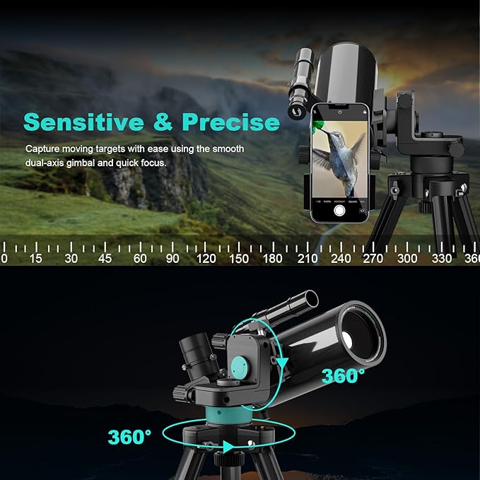 Maksutov-Cassegrain Telescopes for Adults Astronomy, 60mm Aperture 830mm Catadioptric Compound Telescope