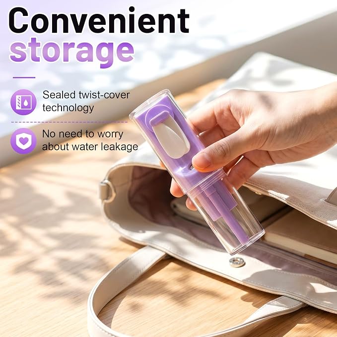 6 Pack Portable Misting Fan Handheld Rechargeable Fan Mini Battery Operated Fans with 4 Speeds Water Mist for Women Men Home Office Travel Makeup Outdoor(Purple)