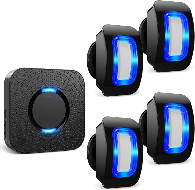 Wireless Motion Sensor LED Light - Motion Detector Alarm Chimes Door Sensor with 500 FT Range Security Alert Monitor System for Home, Business, Store, Office, School
