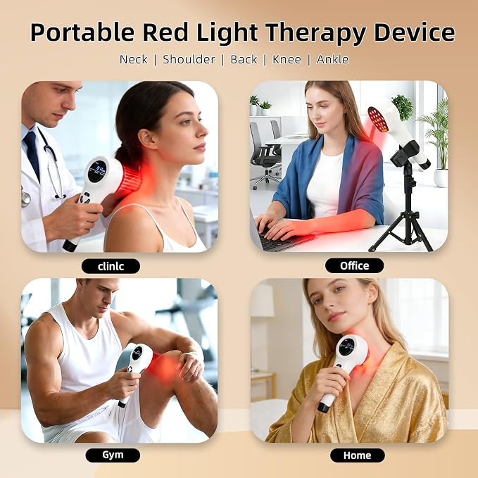 Handheld Red Light Therapy Devices, Portable Near Infrared Light Therapy for Face & Body, Wireless Red Light Therapy Wand for Pain Relief Joint, Muscle Pain for Dogs & Cats（650nm + 808 nm）