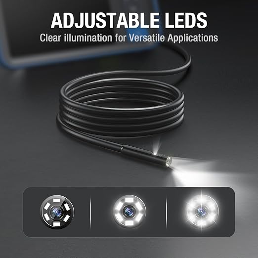 Dual Lens Endoscope Camera with Light, Teslong 4.5" HD Snake Borescope Inspection Camera, Automotive Scope Cam with Flexible Cable, Home Waterproof Fiber Optic for Sewer Drain Pipe (16.5FT)