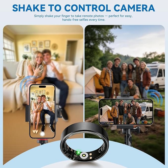 Smart Fitness Ring for Men and Women – Lightweight & Barely‑There Feel, Track Heart Rate, Stress, Sleep, Steps & SpO2, Ultra‑Slim 6mm,10ATM Waterproof, No Subscription Fee, Black 11