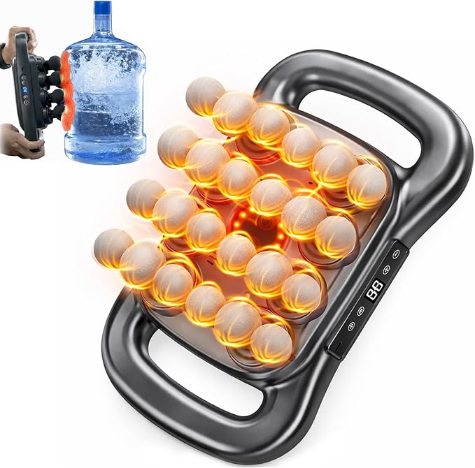 24-Head Deep Tissue Massage Gun Set – Portable Percussion Massager with 9 Modes & 9 Intensities, Quiet Rechargeable Handheld Body Massager (Gray)