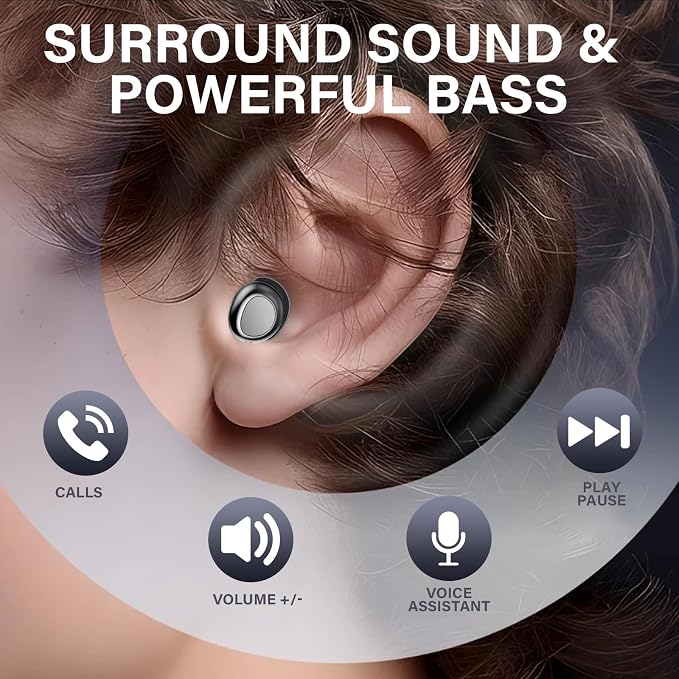 Wireless Earbuds, Hybrid ANC 40dB Noise Cancelling Headphones, 50H Playtime, Bluetooth 5.4, 10mm Drivers with 5 EQ, ENC Dual Mic, IPX7 Waterproof, Digital Battery Display iOS/Android Sport/Sleep