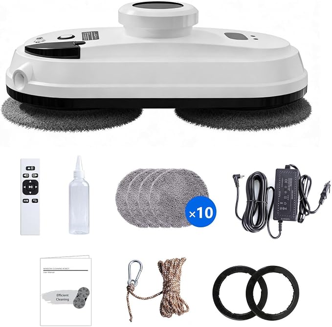Window Cleaning Robot with Ultrasonic 5600PA Auto Water Glass Cleaning Automatic Smart Robot Cleaner,Window Vacuum Cleaner with Control Windows