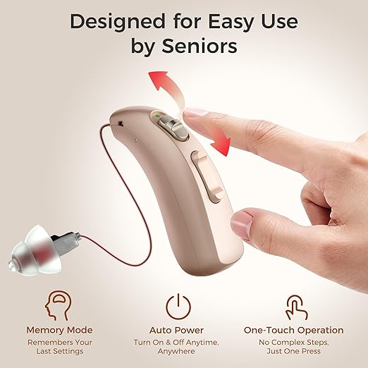 LINNER-Clarity Hearing Aids for Seniors, Rechargeable Hearing Amplifier with Noise Cancelling, OTC Hearing Aids Designed for Adults with Mild to Moderate Hearing Loss