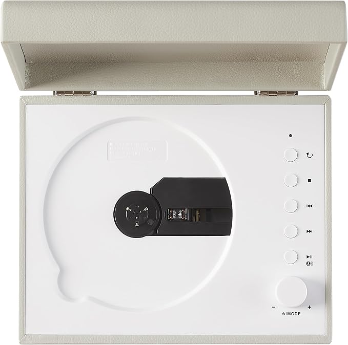 Crosley CR3517A-DU Voyager Retro Portable CD Player with Stereo Bluetooth Speakers and FM Radio, Dune