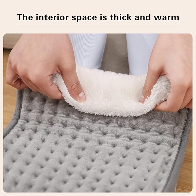 Heating Pad for Feet - Gray, Electric Foot Warmer Under Desk,9 Heat Levels & 4 Timer Settings - Ultimate Foot Comfort!Foot Heater
