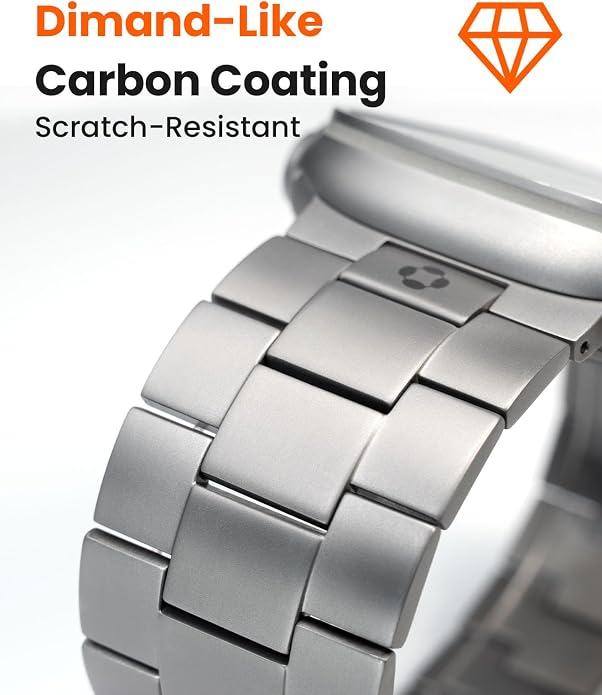 Titanium Watch Band Compatible with Apple Watch Ultra 3 & Ultra 2 1 49mm - 26mm Wide-Body Metal Apple Watch Ultra Band with Scratch Resistant DLC Coating for men - CRNS01 Business Series