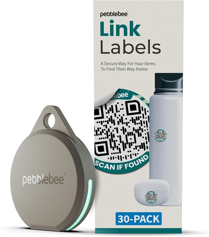 Pebblebee Rechargeable Item Tracker - Clip 5 & Link | 12 Month Battery Life | Compatible with iOS & Android Find My Apps | LED & Sound Alerts