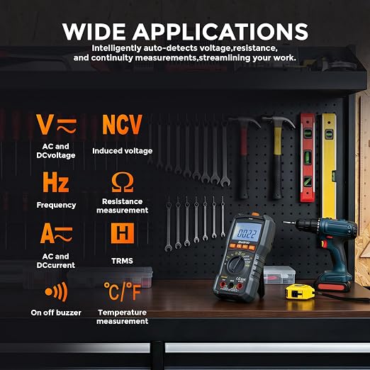Digital Multimeter 5999 Counts TRMS, Auto-Ranging Voltage Tester with Temperature, Continuity, Capacitance, LED Flashlight, CAT III 600V