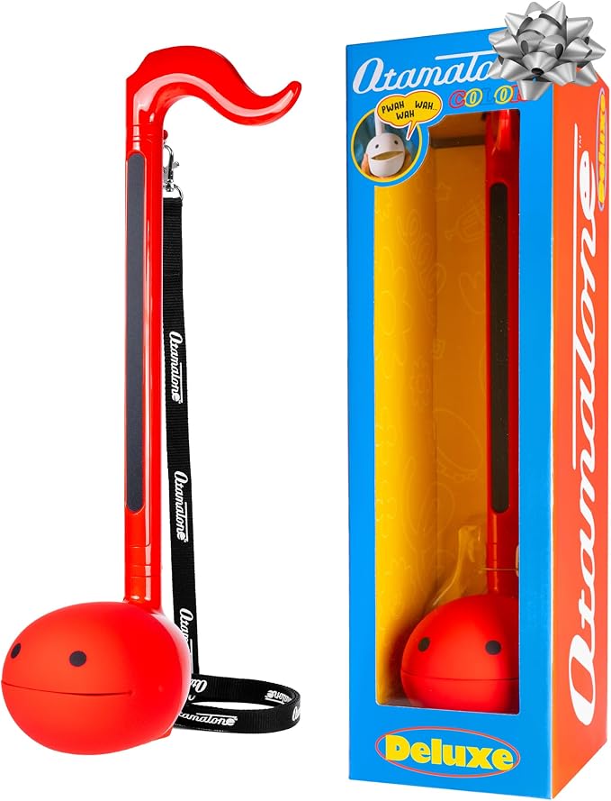 Otamatone Deluxe Electronic Musical Instrument for Adults Portable Synthesizer Digital Electric Music from Japan by Cube/Maywa Denki Cool Stuff Gifts, Red [English Manual]