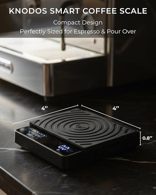 Smart Coffee Scale – Easy Use Digital Espresso Scale with Timer, Auto Tare & Flow Rate Indicator – Compact Rechargeable Weight Scale for Drip Coffee, Pour Over & Matcha