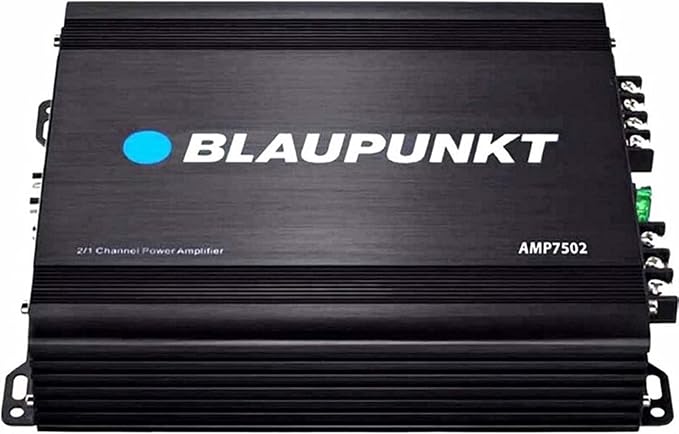 Blaupunkt AMP-7502PRO 750W 2-Channel Amplifier Class AB - Compact Slim Design, Full Range, Crossover, Gain Adjustable