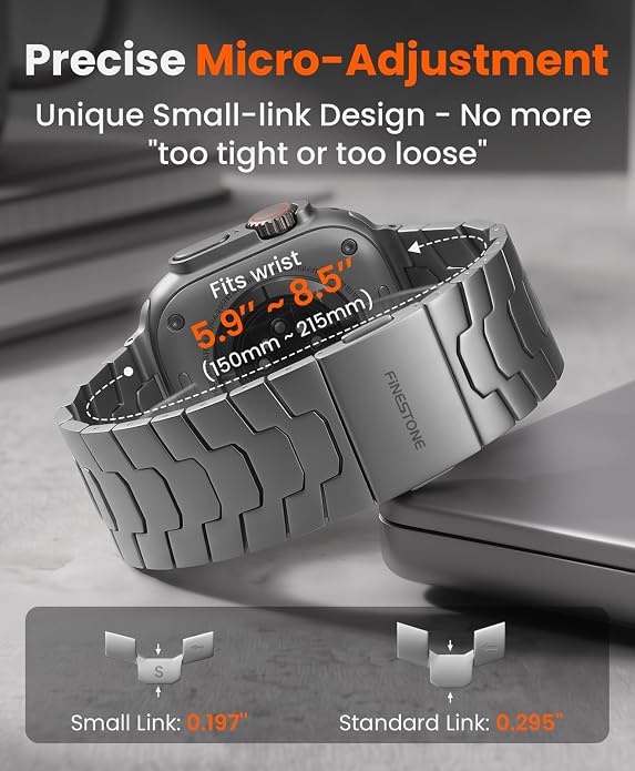 AGIS02 Titanium Band for Apple Watch Ultra 3/2/1 Band 49mm & Series 11/10 46mm, Grade 5 Titanium Ultra Watch Band for Men with DLC Coating, Durable and Lightweight iWatch Metal Strap