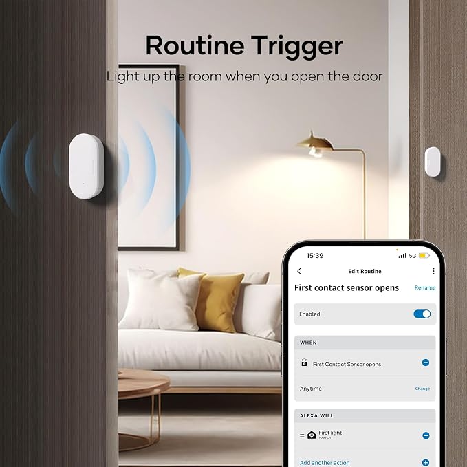 4 Pack Zigbee Door Sensor, Mini Smart Contact Sensor for Home Automation, Kid Safety, Compatible with SmartThings, Alexa, Home Assistant, Aeotec, Hubitat, Homey, Zigbee Hub Required